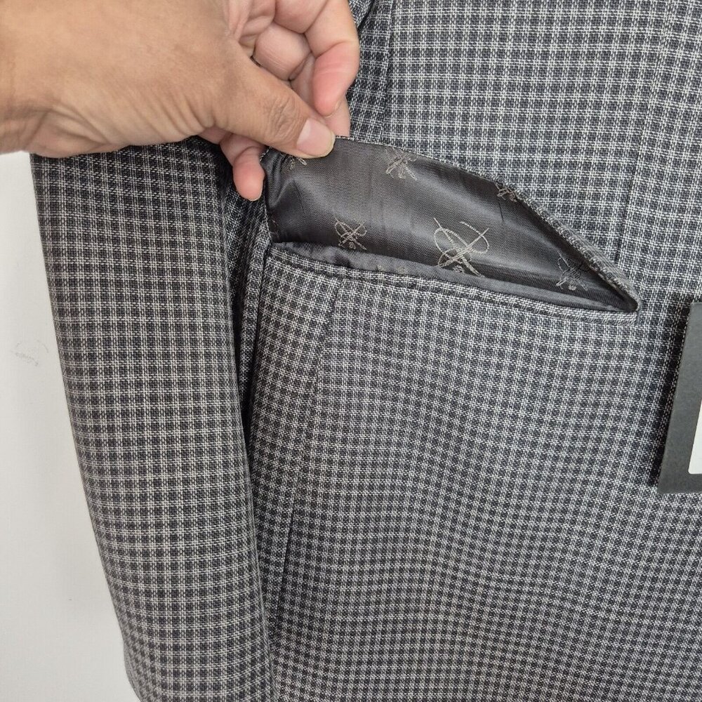 John Varvatos Star Bleecker sport coat Size 40 R gray check jacket 100% wool (37 - Picture 10 of 16